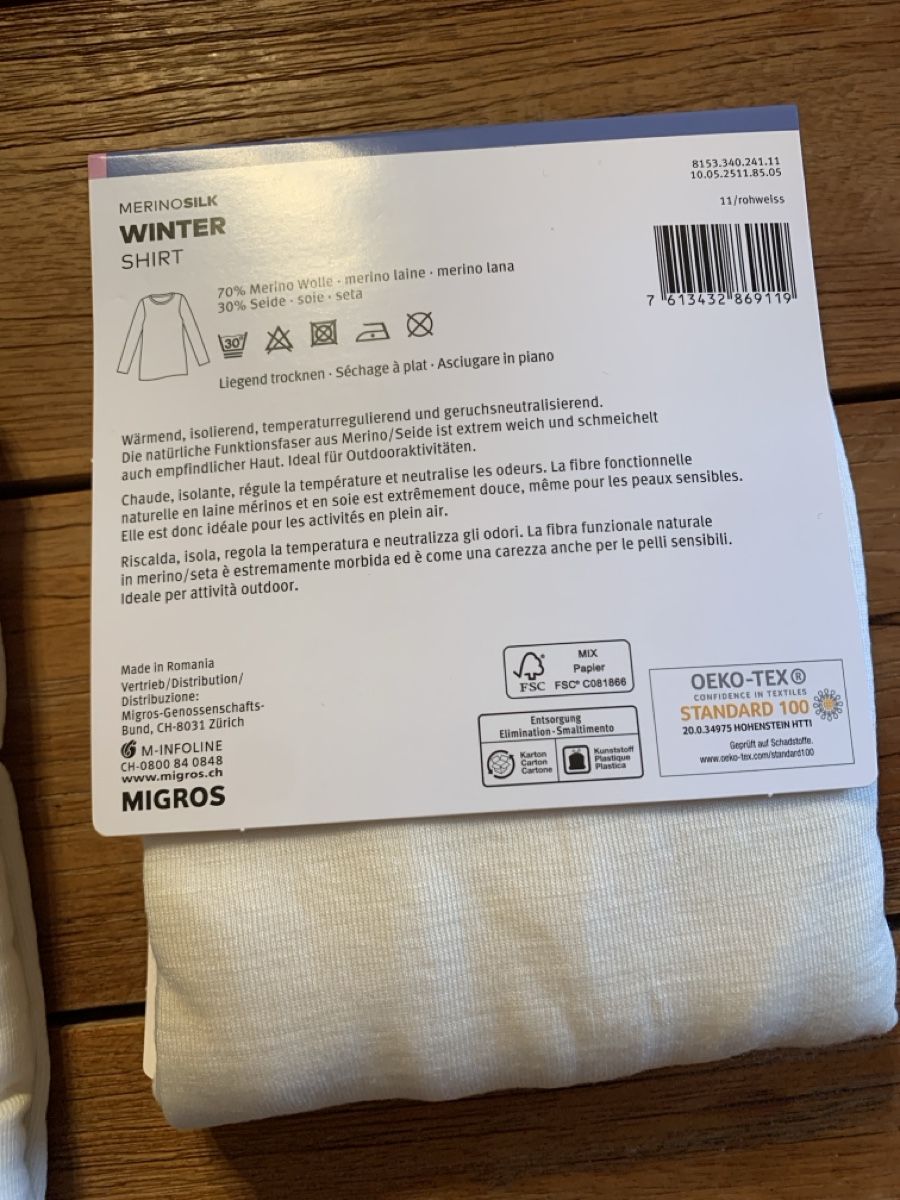 Migros Sonstige Unterwäsche: Neu Merino Seide Thermounterwäsche gr. S – Neu und originalverpackt aus Attelwil von TaraLee 2