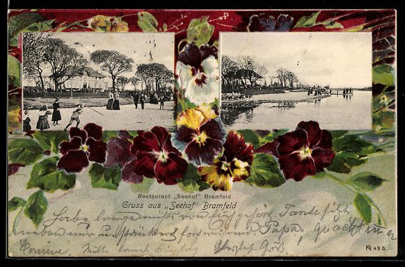 Cartoline postali: Blumengruss-AK Hamburg-Bramfeld, Restaur – Usato da Berlin venduto da bartko-reher
