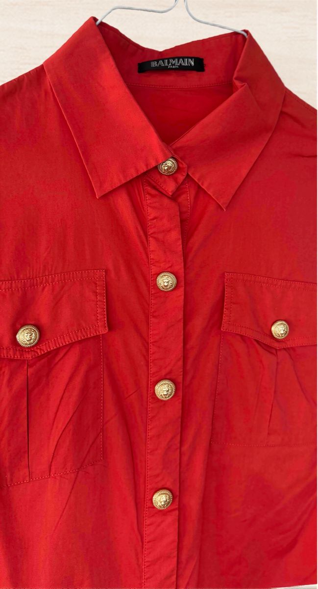 Balmain Camicette: Balmain Red Cotton Shirt, Size 36 – Usato da Dübendorf venduto da Pink.Blue 1
