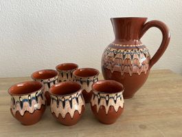 Troyan Keramik Set 7-tlg. | Vintage Bulgarien 1960er/70er |