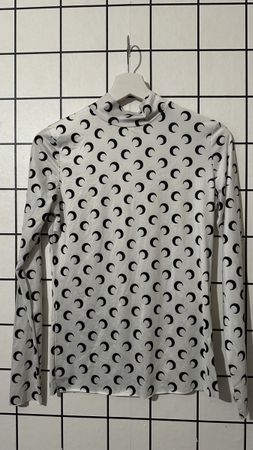 Moon Print Turtleneck Top - Size S