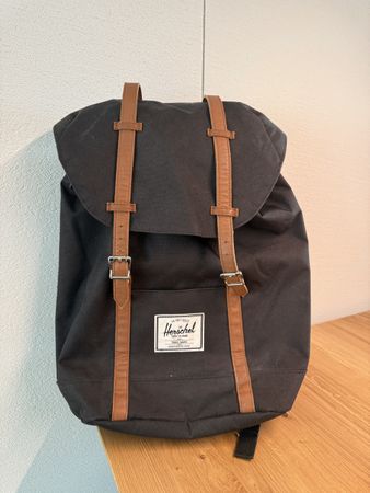 Herschel Rucksack schwarz braun guter Zustand