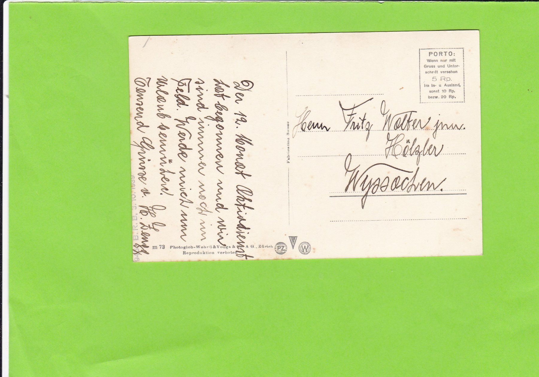 Cartoline postali: Niesen-Bahn – Usato da St. Peterzell venduto da neckertal 1