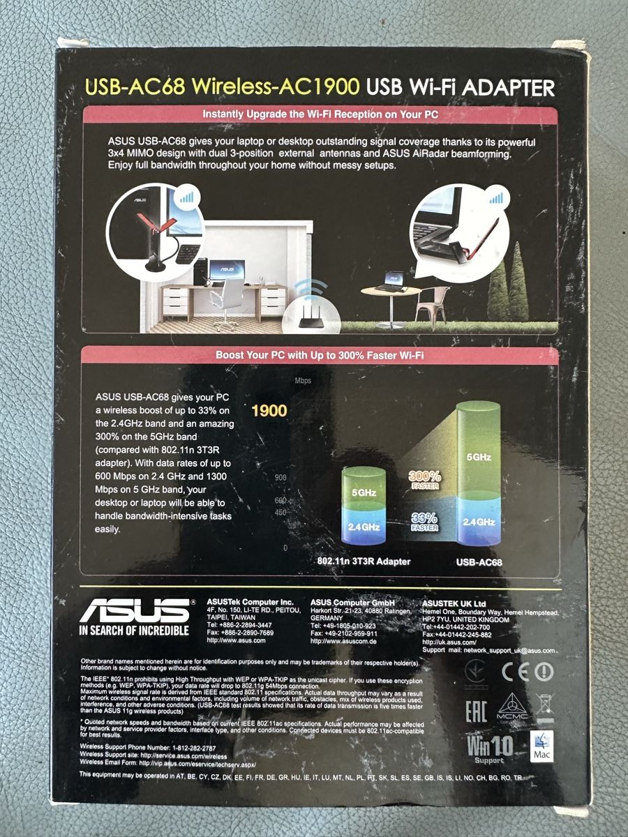 Laufwerke & Adapter: Asus USB-AC68 WI-FI Adapter  – Gebraucht aus Ostermundigen von airpassport 1