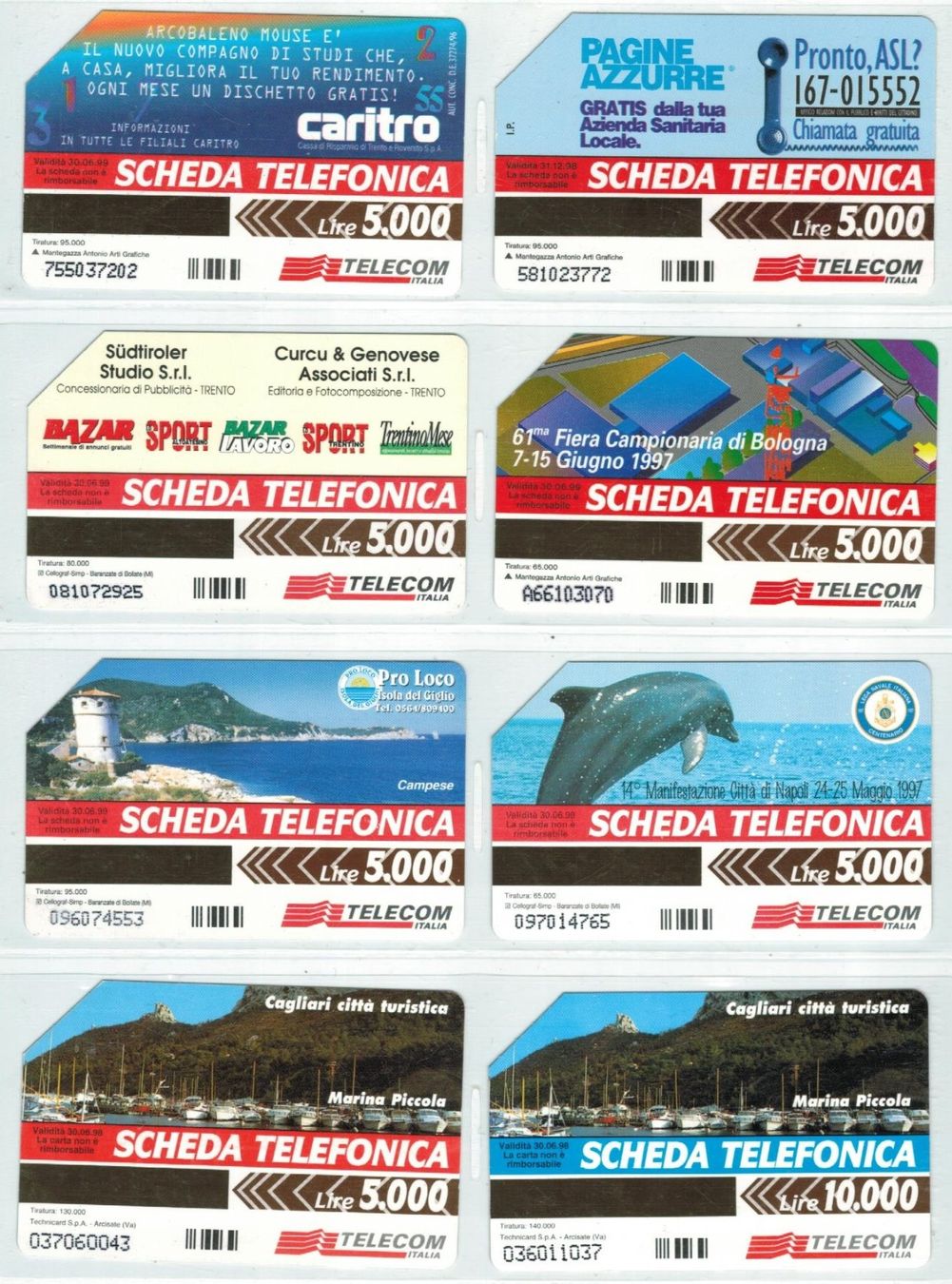 Schede telefoniche: 8 Telefonkarten Italien – Usato da Zürich venduto da Tolima194 1