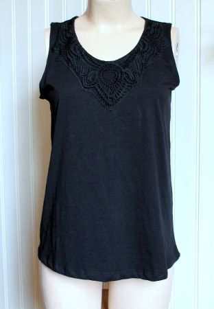 Chicoree * schwarzes TOP mit Häkelstickerei  38  M  Neu!
