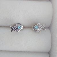Puces boucles d'oreilles poisson argent 925 - Bijou