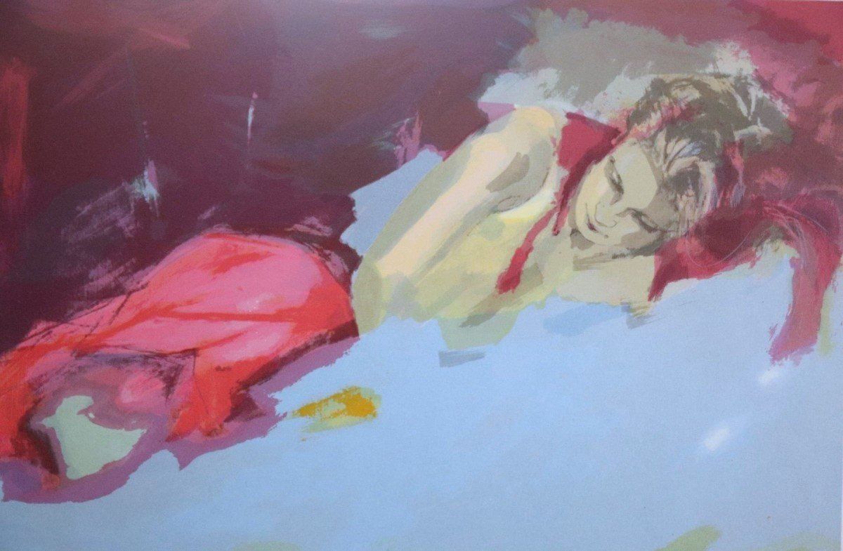 Grafica & Litografie: Christine Comyn (1957), Lithographie, E. A. handsigniert – Usato da Zug venduto da Kunst-Fundgrube 1