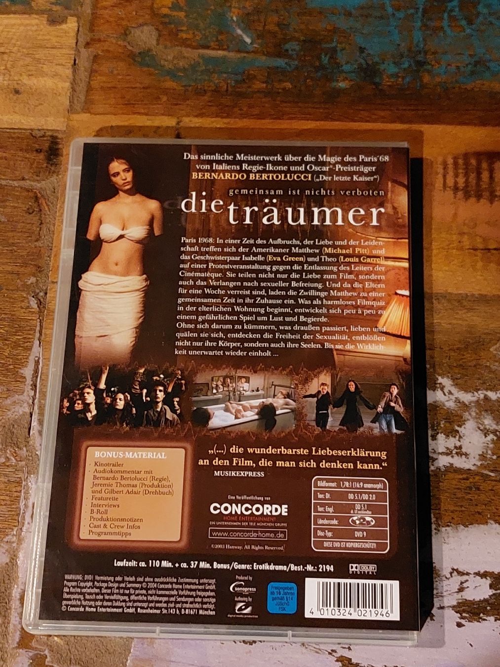 Tutti i DVDs: Die Träumer, DVD Erotik Drama Klassiker – Usato da Winterthur venduto da Belzarek 1