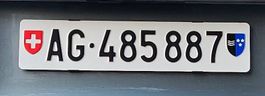 Nummernschild / Kontrollschild AG 485887 Abtretungsrecht
