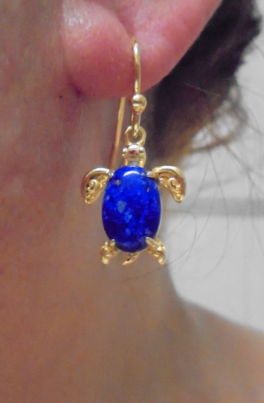 Orecchini pendenti & Orecchini a lobo: Echtschmuck: Lapislazuli Silberohrhänger, vergoldet – Nuovo (secondo la descrizione) da Zuchwil venduto da maumauchi
