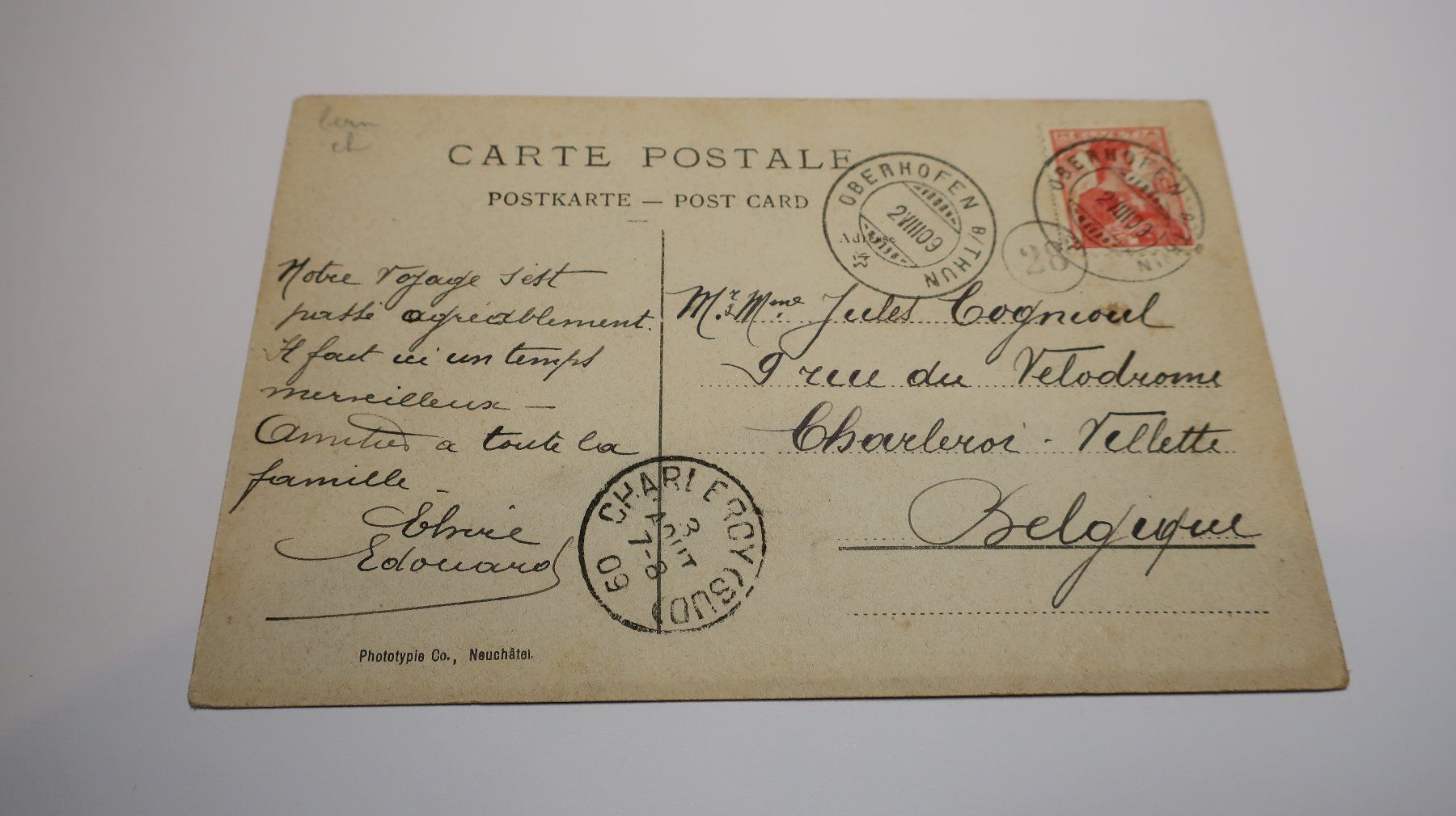 Cartoline postali: Schloss Oberhofen am Thunersee 1909 – Usato da Cormoret venduto da Pascalll2001 2