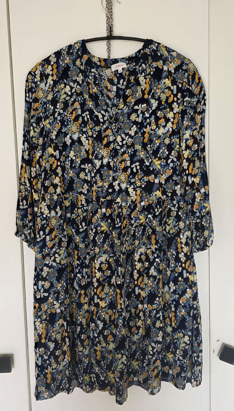 S.Oliver Vestiti: s.Oliver Kleid, Grösse 40, Blumenmuster – Nuovo (secondo la descrizione) da Biberist venduto da charobaum 1