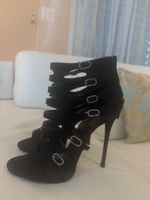 Giuseppe Zanotti Black Suede Heeled Sandals Size 39
