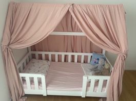 Kinderbett Hausbett weiss 70x 140
