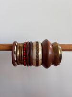 Boho Armreifen Set (11 Stck) - Bronze Holz