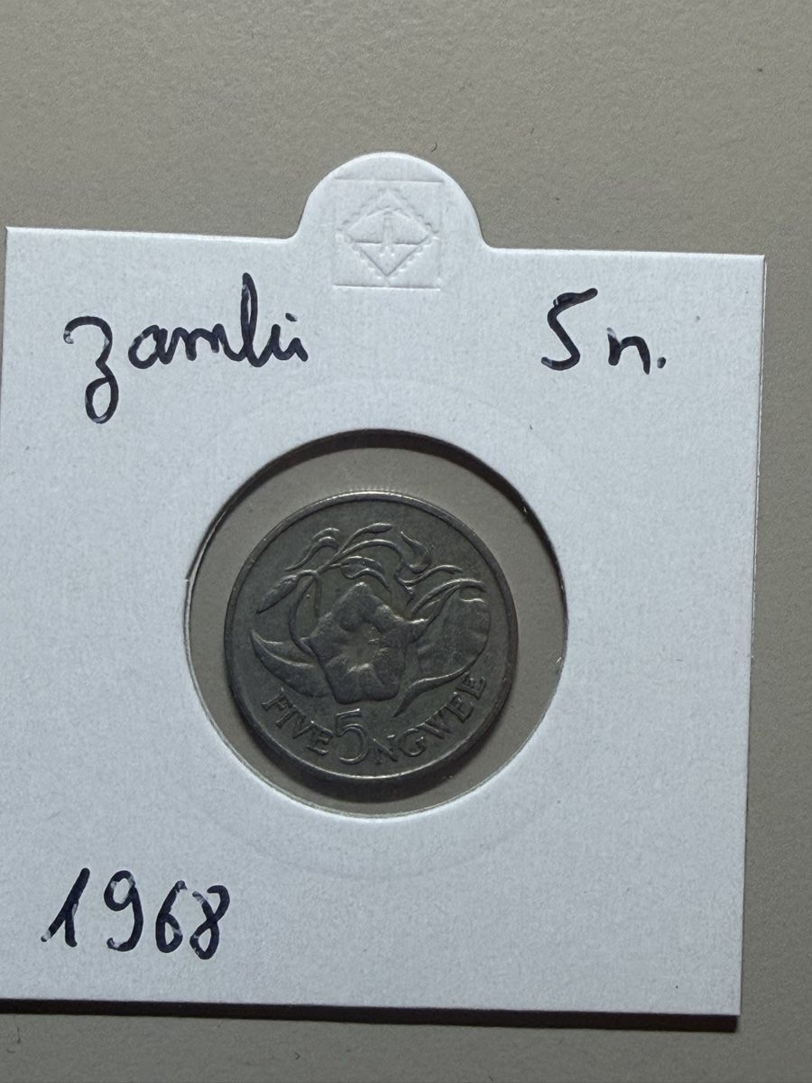 Alle Münzen: Zambie - 5 Ngwee - 1968 – Gebraucht aus Payerne von Mike1682