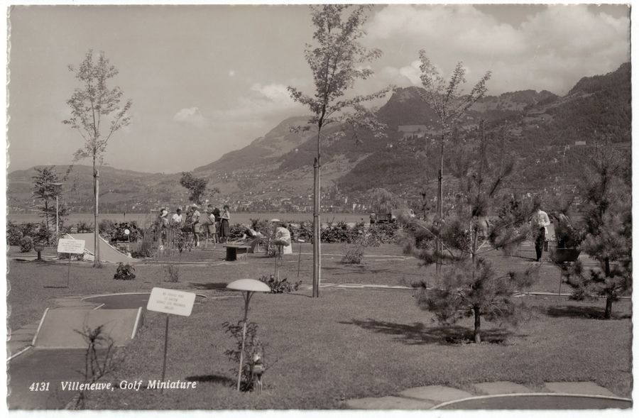 Cartoline postali: Villeneuve, Golf Miniature, vers 1950-55 – Usato da Frauenfeld venduto da POML