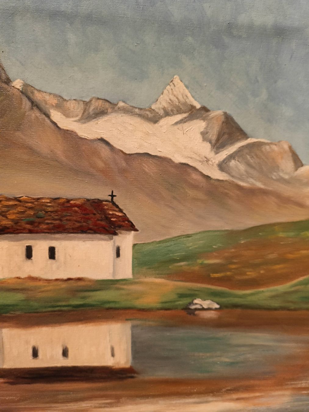 Dipinti: Originalgemälde August Frei – Bergkirche – Usato da Delémont venduto da sedlas 3