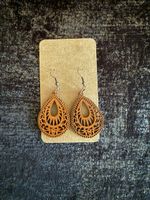 Boucles d'oreilles pendantes en bois style bohème neuves