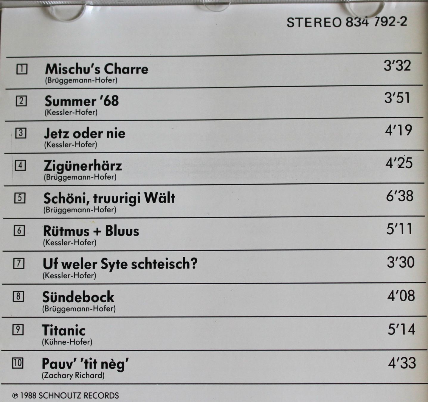 CDs: Polo Hofer und Schmetterband / Rütmus, Blus + schnälli Schue – Gebraucht aus Worblaufen von Cookie23 2