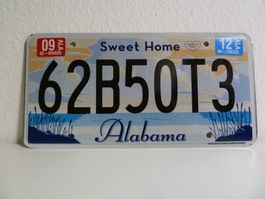 USA Nummernschild Autonummer License Plate ALABAMA 62B50T3