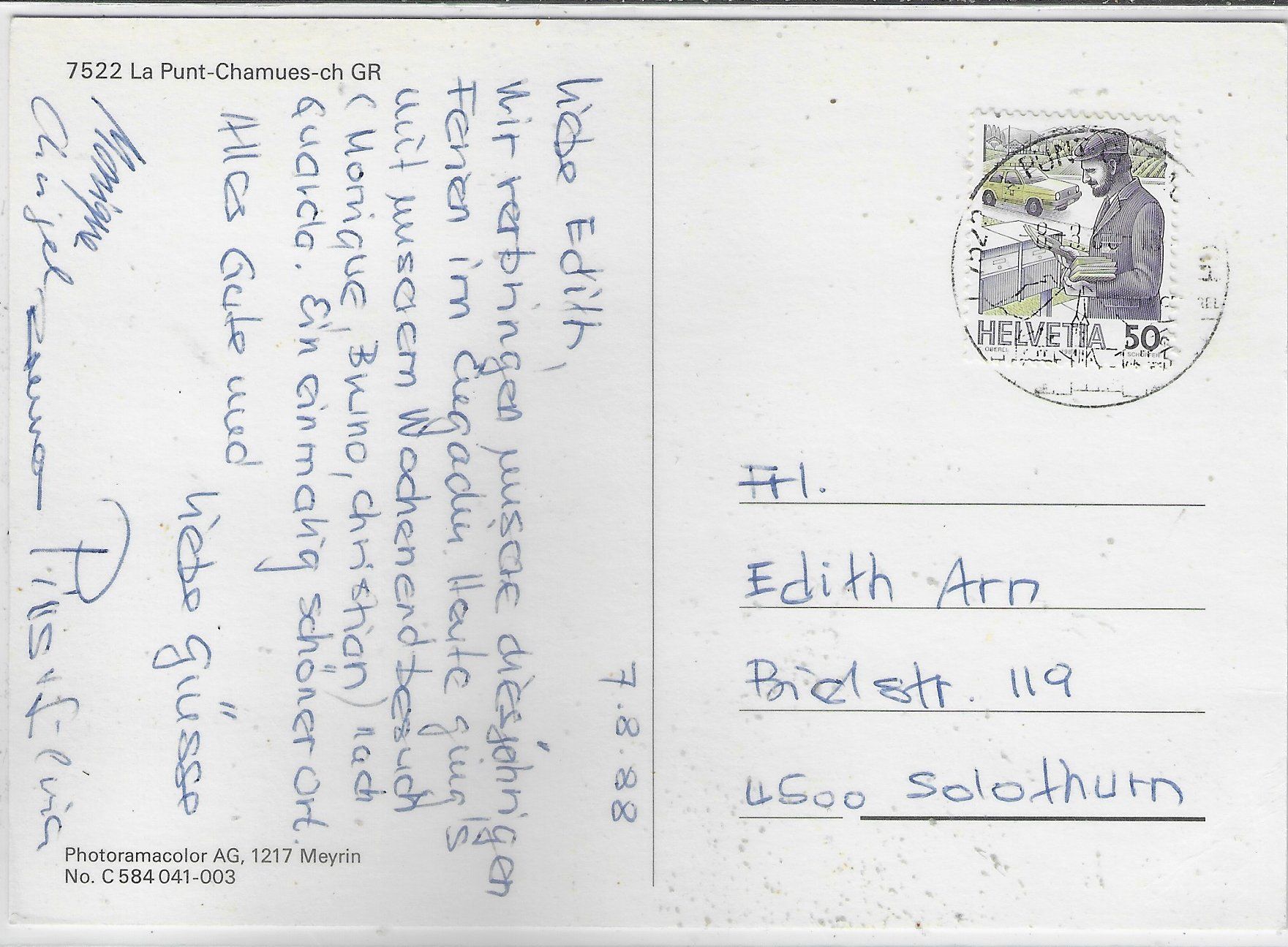 Cartoline postali: Flugaufnahme La Punt-Chamues-ch GR – Usato da Ettingen venduto da Kartenplanet 1