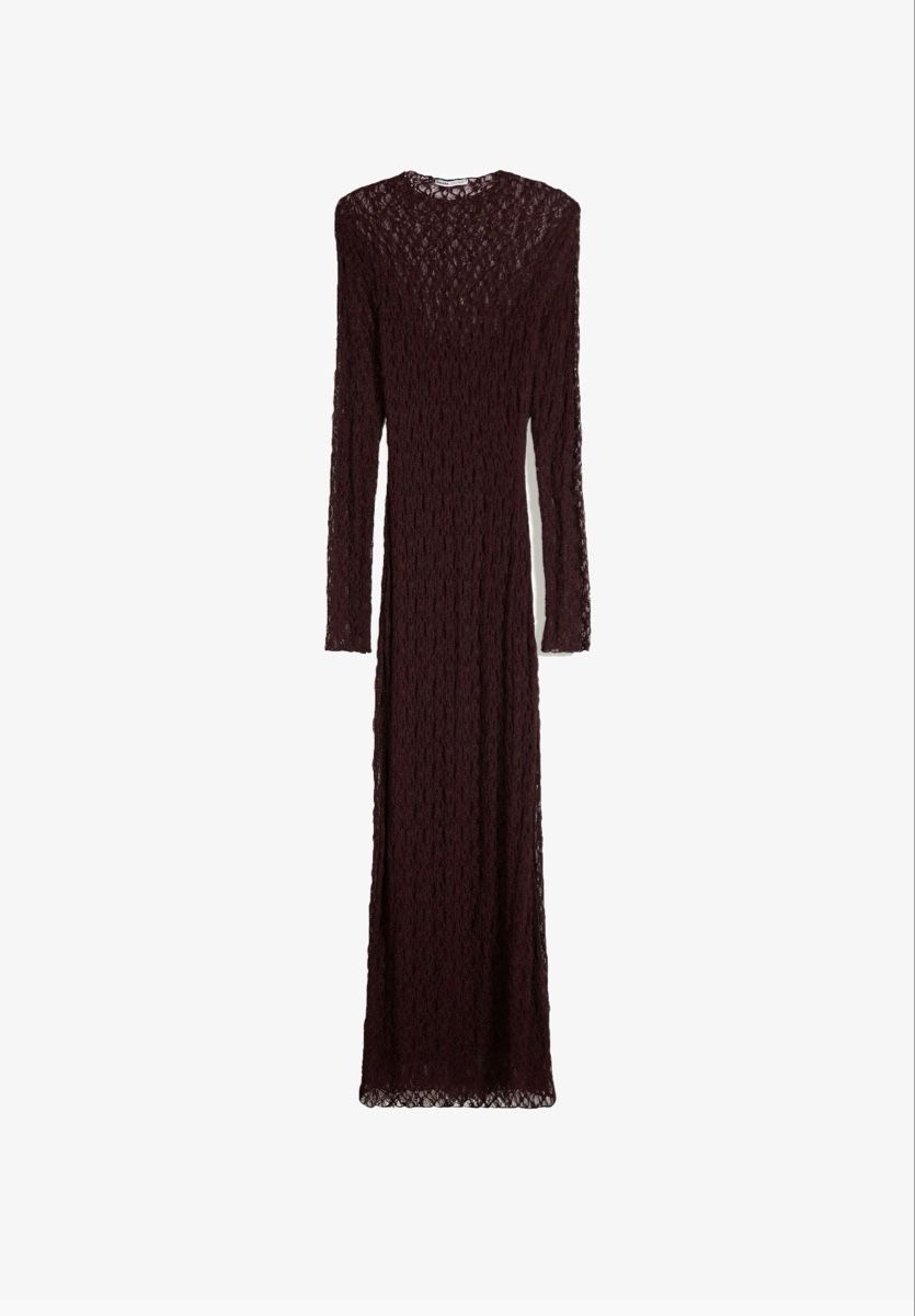 Vestiti: Bordeaux-farbenes Maxi Spitzenkleid , L – Usato da Birr venduto da savasdee 3