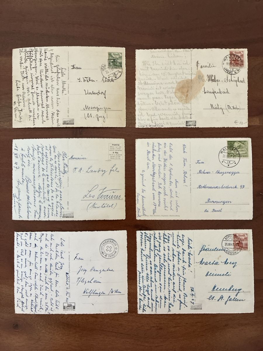 Cartoline postali: 6 Ansichtskarten Schweiz von Waldstatt AP – Usato da Oftringen venduto da Cla.vD.74 1