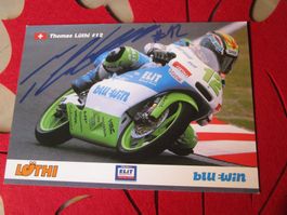 TOM LÜTHI MOTO GP CH TÖFF-FAHRER AUTOGRAMMKARTE ANTIK