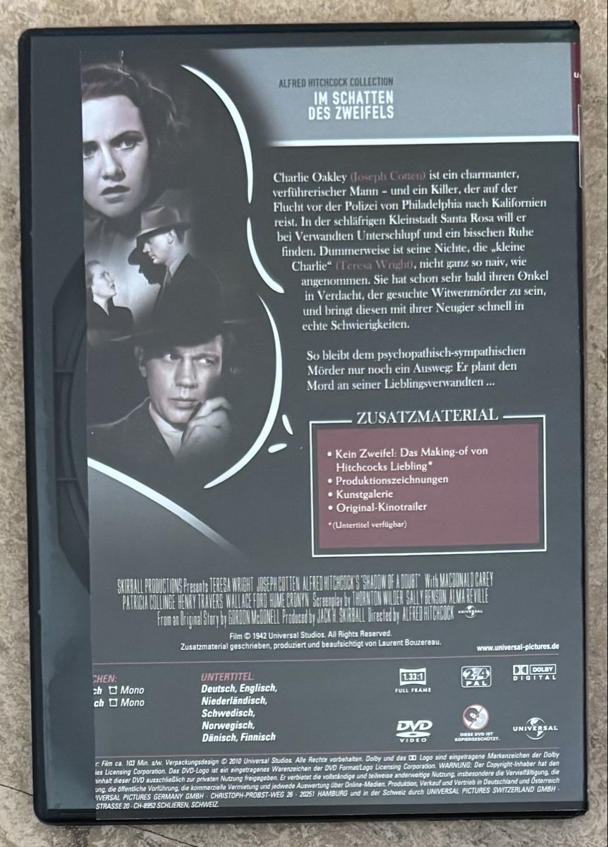 Tutti i DVDs: IM SCHATTEN DES ZWEIFELS – Nuovo (secondo la descrizione) da Dietikon venduto da AndreaSch01 1