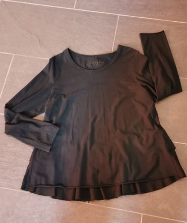 Langarmshirt Rundholz Dip schwarz Grösse L