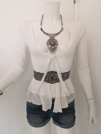 🤩MANGO STRICK-JACKE WEISS MIT VOLANTS& GUCCI P.