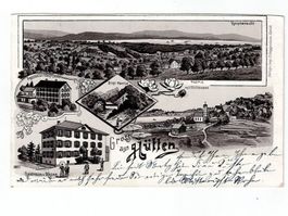 Schweiz, Ansichtskarte Gruss aus Hütten 15.8.1901