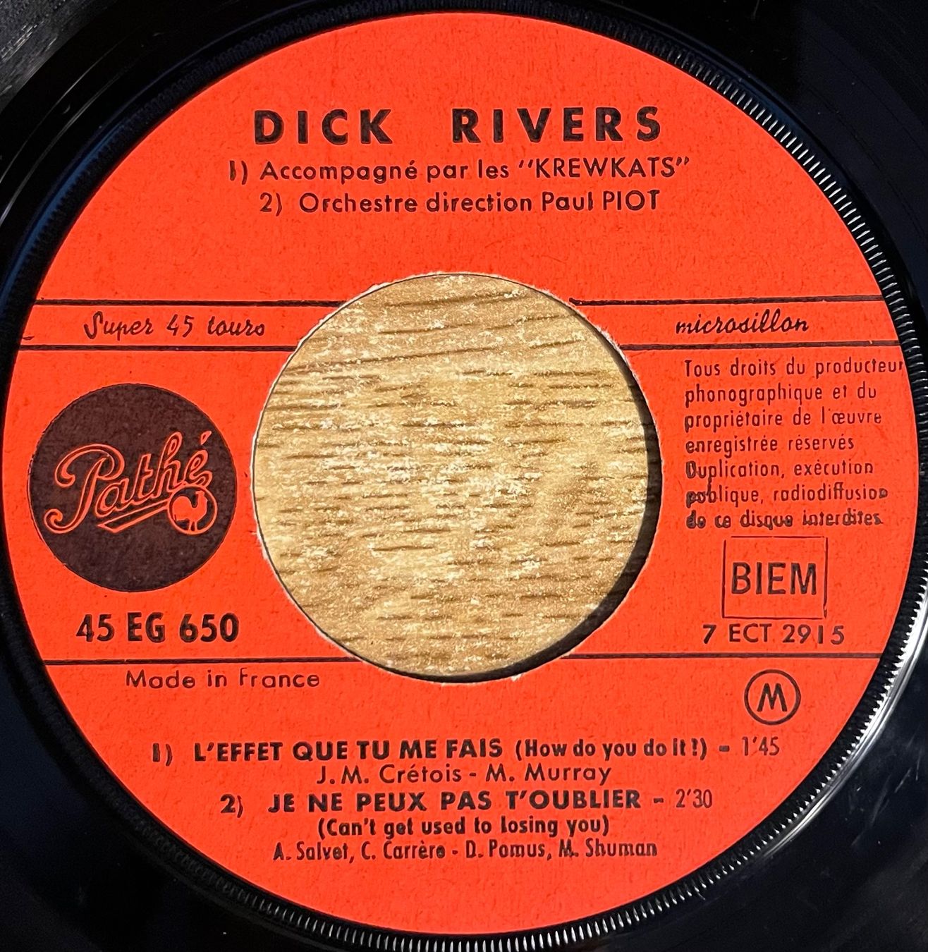Schallplatten: DICK RIVERS - L'EFFET QUE TU ME FAIS – Gebraucht aus Bussigny von vinyl-pas-cher 2