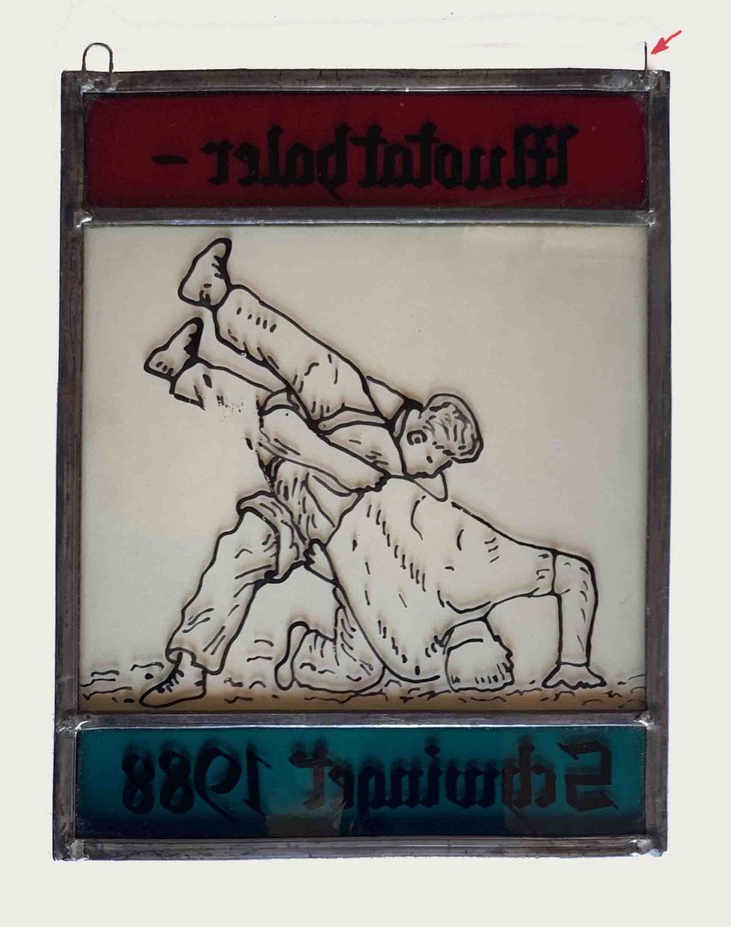 Sonstige Antiquitäten & Kunst: Bleiglasbild Muotathaler Schwinget 1988 – Gebraucht aus Goldau von Balkonia09 3