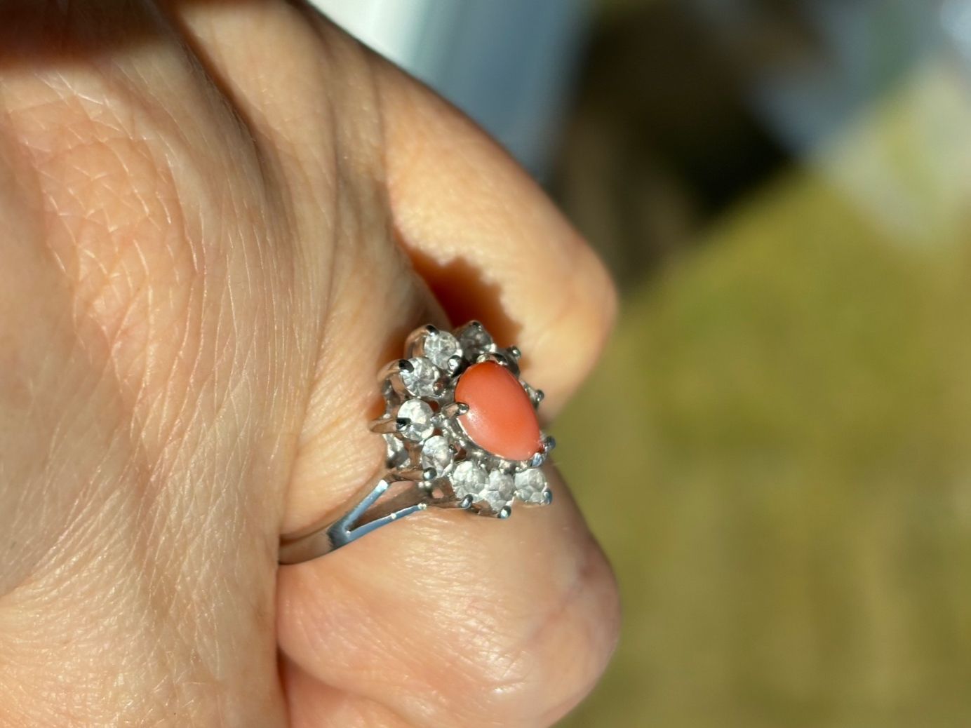 Anelli: Ring Silber 800 mit Koralle – Usato da Stein AR venduto da EvaL056 3