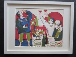HANNS STUDER HOLZSCHNITT 1950/60 MIT PASSEPARTOUT 30X40CM