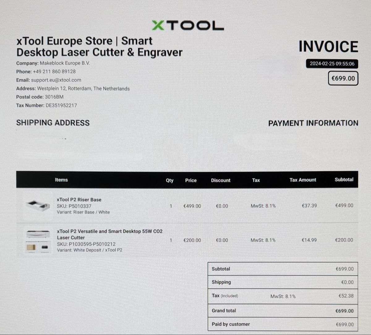 XTool Tutte le macchine: Xtool P2 55W CO2 Laser Cutter – Usato da Uznach venduto da Freak21 6