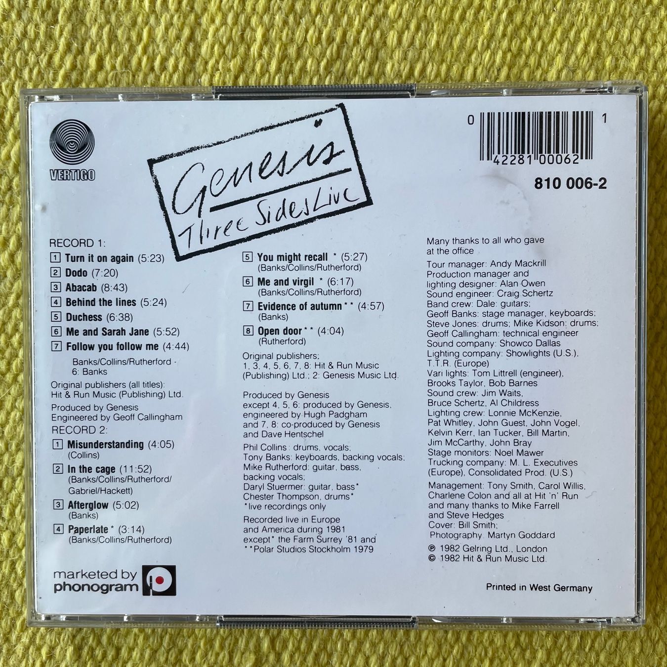CDs: GENESIS-2CD THREE SIDES LIVE – D'occasion à Rorschacherberg par CD-Roli 1