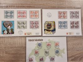 3 Gross-FDC CH 1977 - Schweizer Volksbräuche - 2 Serien