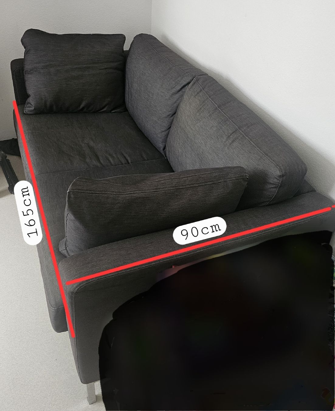 Divani: 2-Sitzer sofa dunkelgrau – Usato da zürich venduto da sq_jan 1