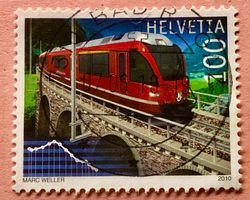 Nr.1350  Stempel 100 Jahre Berninalinie 2010    