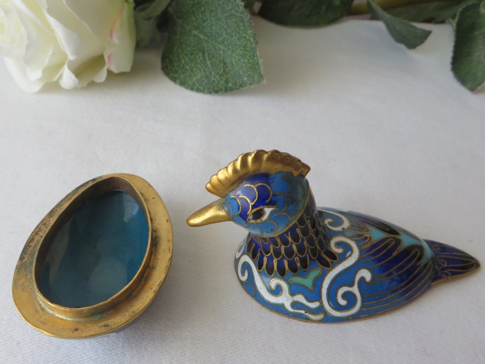 Statuette: SELTENES CHINESISCHES CLOISONNÉ VOGEL DÖSCHEN BUNTE EMAILLE – Usato da Neuhausen am Rheinfall venduto da Arielle55 1