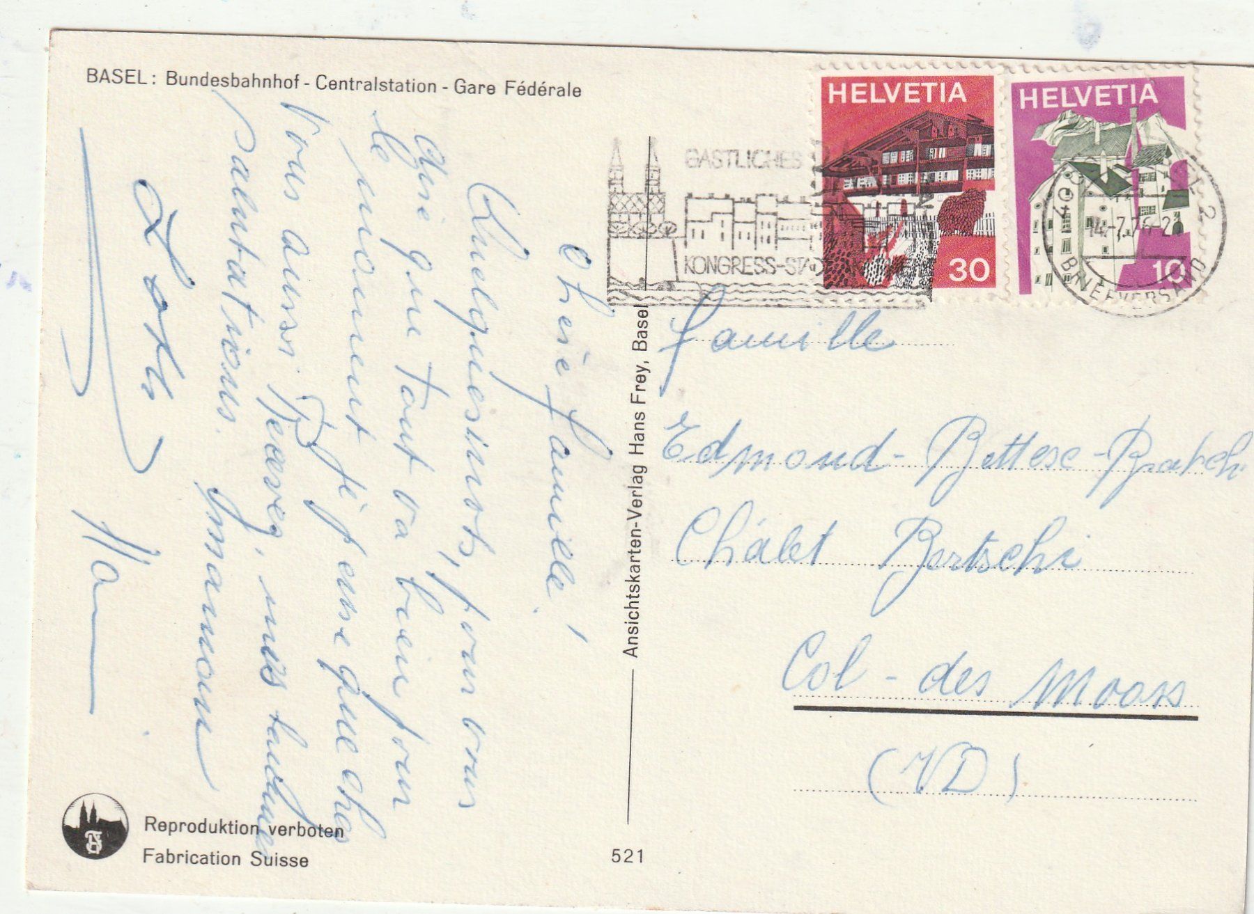 Cartoline postali: Basel – Usato da Lumbrein venduto da made02 1
