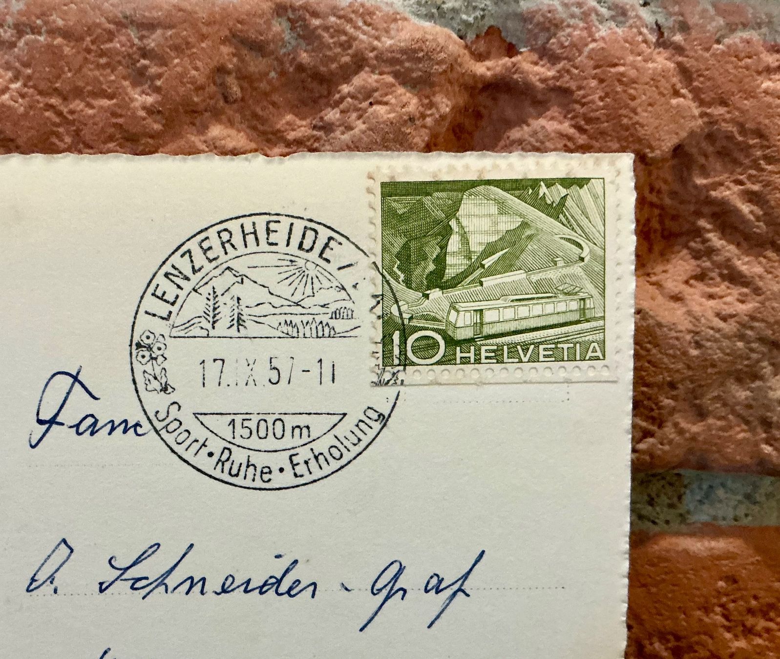 Ansichtskarten: 1957 - Valbella Lenzerheide mit Lenzerhorn - Grossformat – Gebraucht aus Root von ENGLAND-TREASURES 3