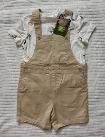 Baby Set Gr. 86 – NEU, kurze Latzhose & T-Shirt