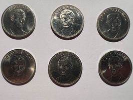 WM 1970 Shell Sammler Münzen 6 Stück