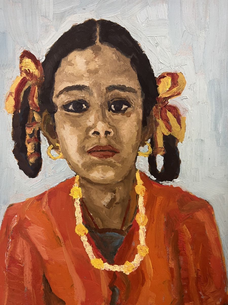 Gemälde: PORTRAIT HUILE SUR PANNEAU SIGNÉE – Gebraucht aus Genève von Qanil77 1