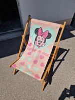Kinderliegestuhl Minnie Mouse rosa Herzen Holz klappbar